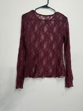 Floral lace long sleeve mesh top see through lace long sleeve blouse whimsy